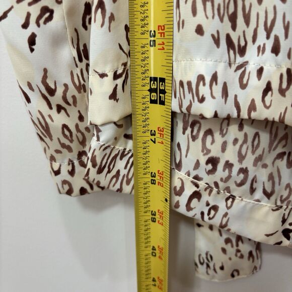 Cabernet Sleepwear Satin Robe & Top Set Women L/XL Tan Leopard Silky Loungewear - Picture 4 of 8